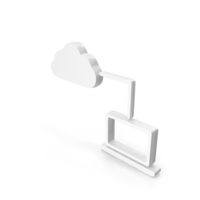 Cloud Computer Web Logo White PNG & PSD Images