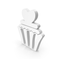 Heart Cup Cake Logo White PNG & PSD Images