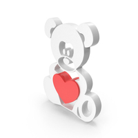 Teddy Bear Heart White PNG & PSD Images