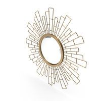 Glasser Metal Sunburst Wall Mirror PNG & PSD Images