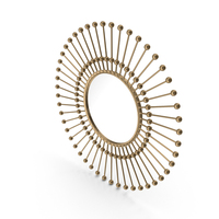Hadfield Beaded Sunburst Wall Mounted Mirror PNG & PSD Images
