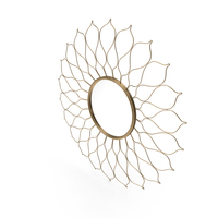 Flower Petal Sunburst Wall Mounted Mirror PNG & PSD Images