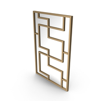 Oriental Panel Rectangular Accent Mirror PNG & PSD Images