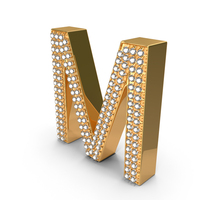 Gold With Diamond Letter M PNG & PSD Images