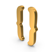 Gold Text Brackets Icon PNG & PSD Images