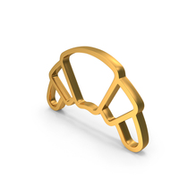 Out Line Croissant Icon Gold PNG & PSD Images