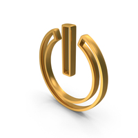 Out Line Power Button Icon Gold PNG & PSD Images