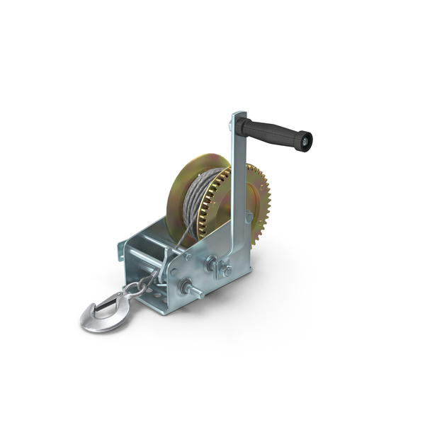 Hand Crank Winch With Steel Cable PNG & PSD Images