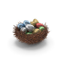 Easter Eggs In The Bird Nest PNG & PSD Images