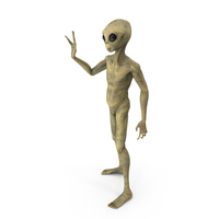 Humanoid Alien Creature Greeting Pose PNG & PSD Images