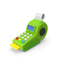 Cartoon Pos Machine Green PNG & PSD Images