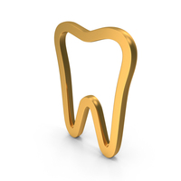 Out Line Human Teeth Icon Gold PNG & PSD Images