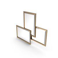 Trio Gold Mirrors PNG & PSD Images