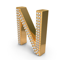 Gold With Diamond Letter N PNG & PSD Images