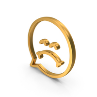 Gold Sad Speech Bubble Icon PNG & PSD Images