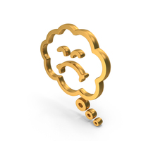 Cloud Speech Bubble Sad Felling Icon Gold PNG & PSD Images
