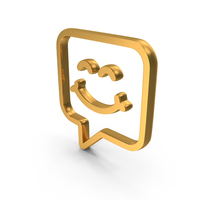Smile Message Icon Gold PNG & PSD Images