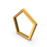 Out Line Basic Geometric Pentagon Icon Gold PNG & PSD Images