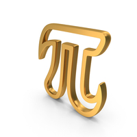 Out Line Pi Number Symbol Gold PNG & PSD Images