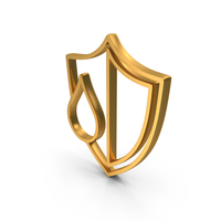 Gold Waterproof Shield Icon PNG & PSD Images