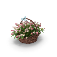 Flowers Bouquet In Basket PNG & PSD Images