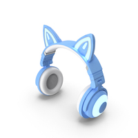 Cat Ear Headphones Blue PNG & PSD Images