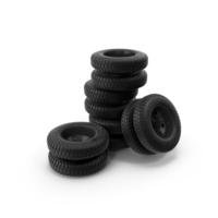 Double Black Truck Wheel Stack PNG & PSD Images