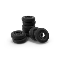 Single Black Truck Wheel Stack PNG & PSD Images