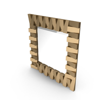 Square Golden Wall Mirror PNG & PSD Images