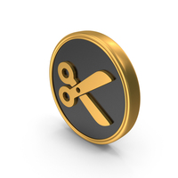 Dual Color Round Cut Scissor Symbol PNG & PSD Images