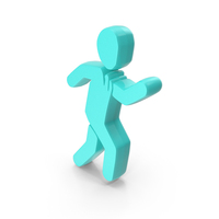 Blue Walking Man Symbol PNG & PSD Images