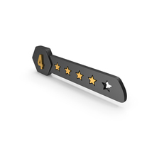 Black & Gold Four Stars Rating Symbol PNG & PSD Images