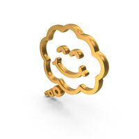 Cloud Speech Bubble Smile Icon Gold PNG & PSD Images