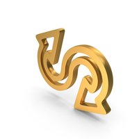 Curved Two Side Arrows Icon Gold PNG & PSD Images