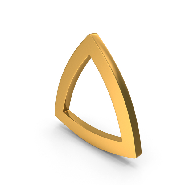 Basic Geometric Curvilinear Triangle Icon Gold PNG Images & PSDs.