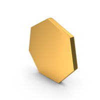 Basic Geometric Heptagon Icon Gold PNG & PSD Images