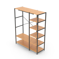 Wooden Clothes Rack Organizer PNG & PSD Images