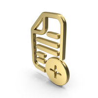 Add Document Symbol Gold PNG & PSD Images