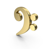 Gold Bass Clef Music Symbol PNG & PSD Images