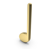 Quarter Note Music Symbol Gold PNG & PSD Images