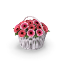 Gerbera Bouquet in Basket PNG & PSD Images