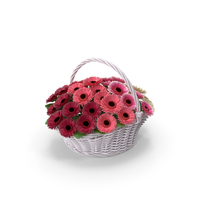 Gerbera Bouquet in Basket PNG & PSD Images