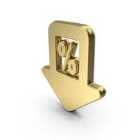 Percentage Down Low Interest Symbol Gold PNG & PSD Images
