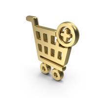 Shopping Cart Add To Purchase Symbol Gold PNG & PSD Images