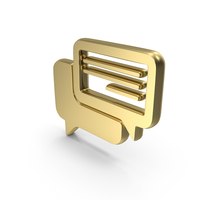 Speech Bubble Message Comment Symbol Gold PNG & PSD Images