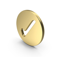 Tick Mark Round Symbol Gold PNG & PSD Images