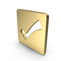 Tick Mark Square Symbol Gold PNG & PSD Images