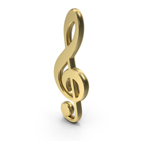 Treble Clef Music Symbol Gold PNG & PSD Images