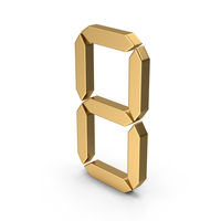 Gold Number 8 PNG & PSD Images