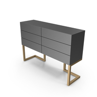 Chest Of Drawers With Legs And 6 Drawers PNG & PSD Images